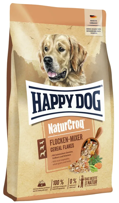 Wochenendangebot Sparpaket 2 x 1,5 kg Happy Dog NaturCroq Flocken-Mixer Hunde Nahrungsergänzung