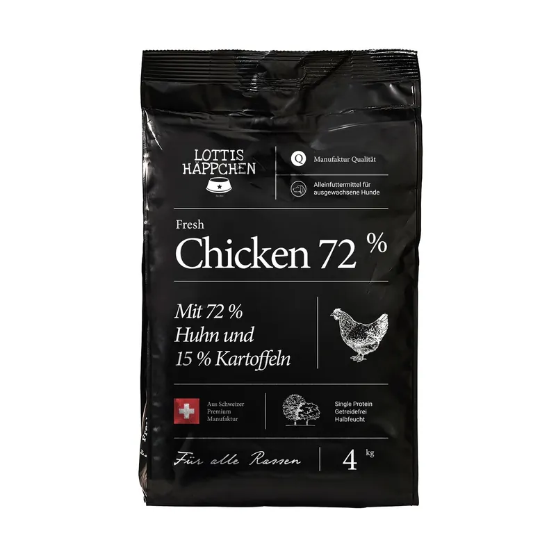 Mega-Angebot Sparpaket 2 x 4 kg Lottis Häppchen Fresh Chicken 72 % Hunde Trockenfutter