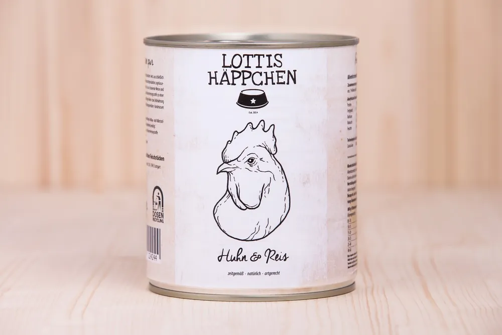 Sofort Bestellen Sparpaket 24 x 800 g Lottis Häppchen Huhn & Reis Hunde Nassfutter