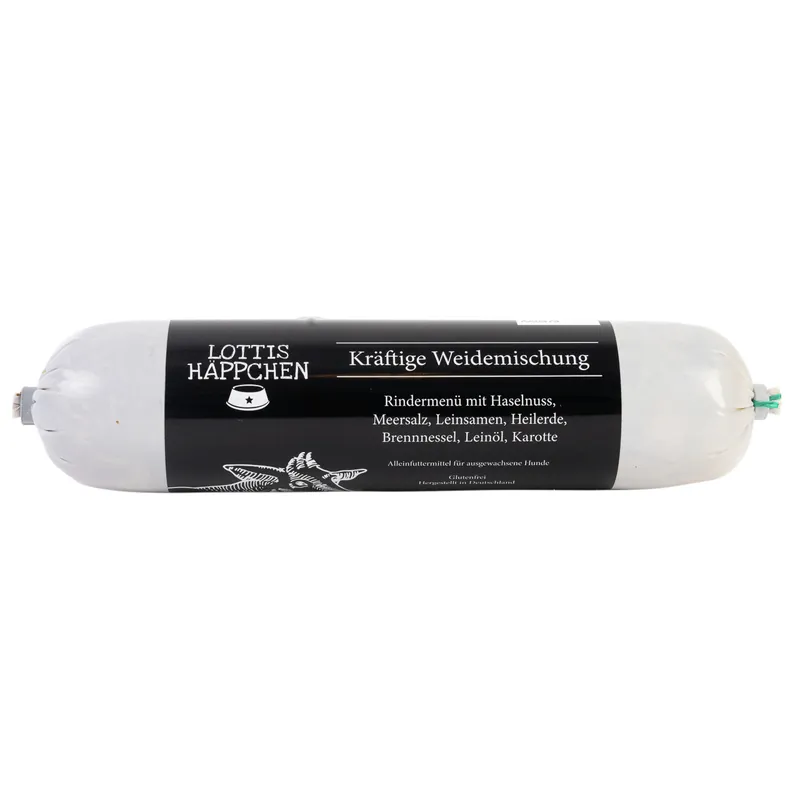 Sparpaket 6 x 400 g Lottis Häppchen Kräftige Weidemischung Hunde Nassfutter Expressversand