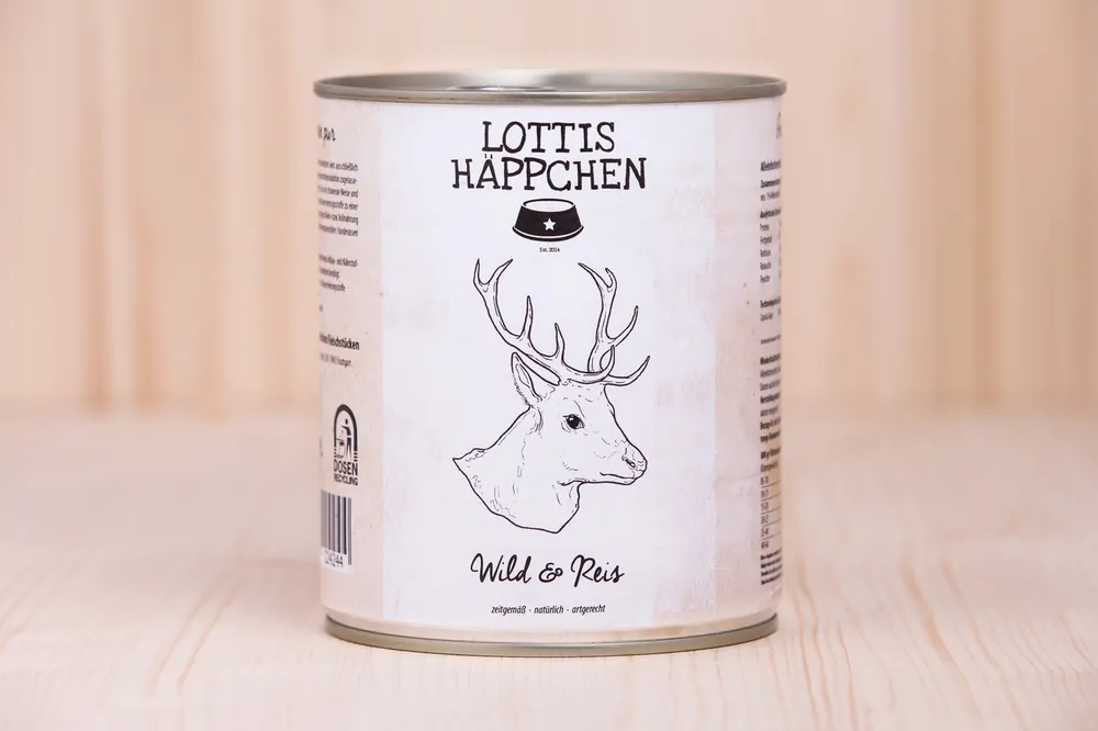 Must-Have Sparpaket 24 x 800 g Lottis Häppchen Wild & Reis Hunde Nassfutter