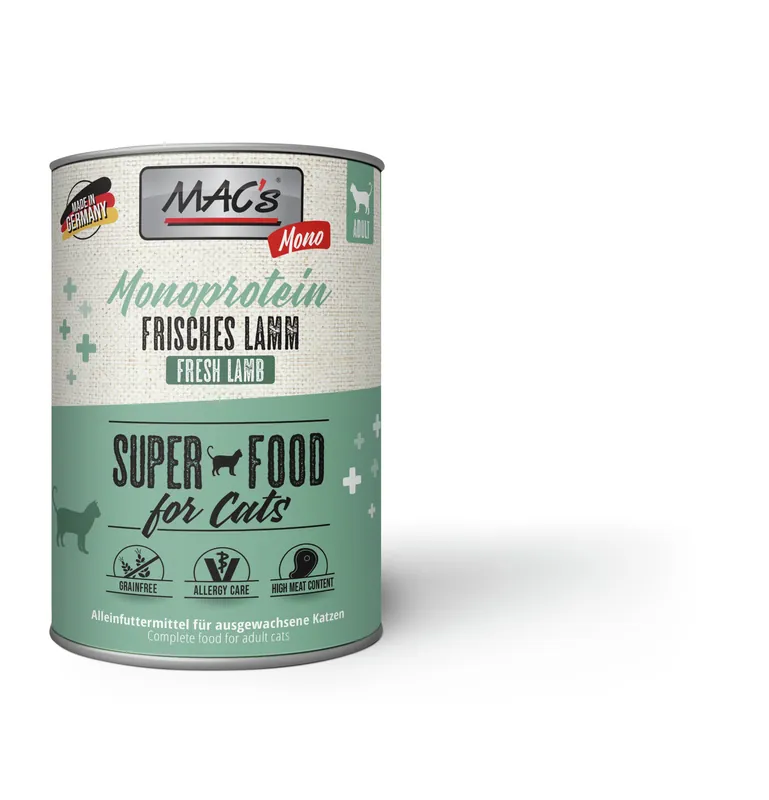 Jetzt Kaufen Sparpaket 6 x 400 g Mac's Cat Mono Sensitive Lamm Adult Katzen Nassfutter