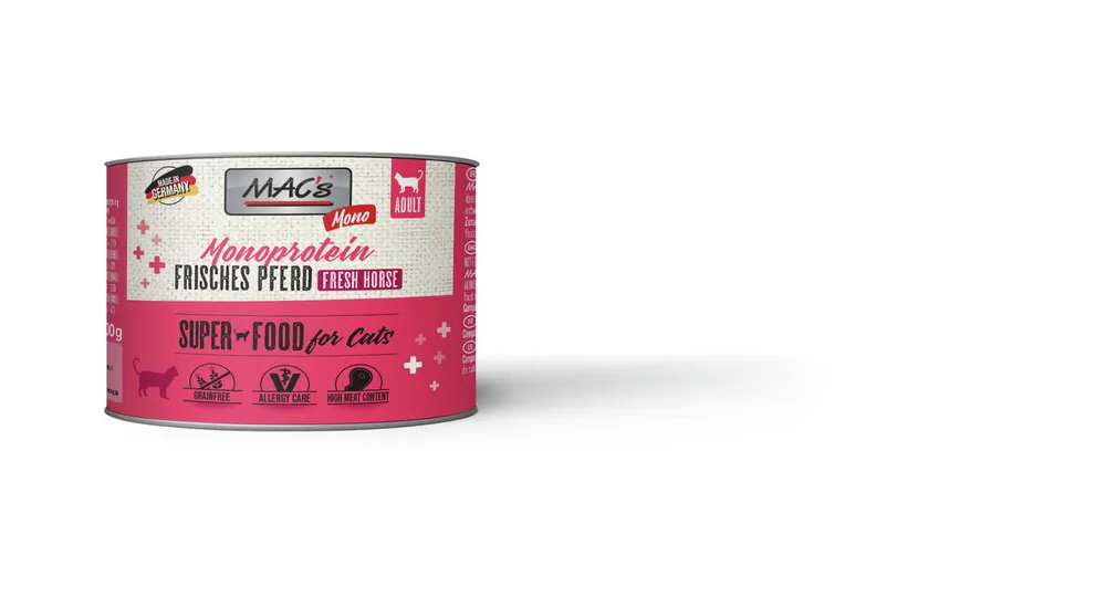 Sparpaket 24 x 200 g Mac's Monoprotein Frisches Pferd Adult Katzen Nassfutter Online Kaufen