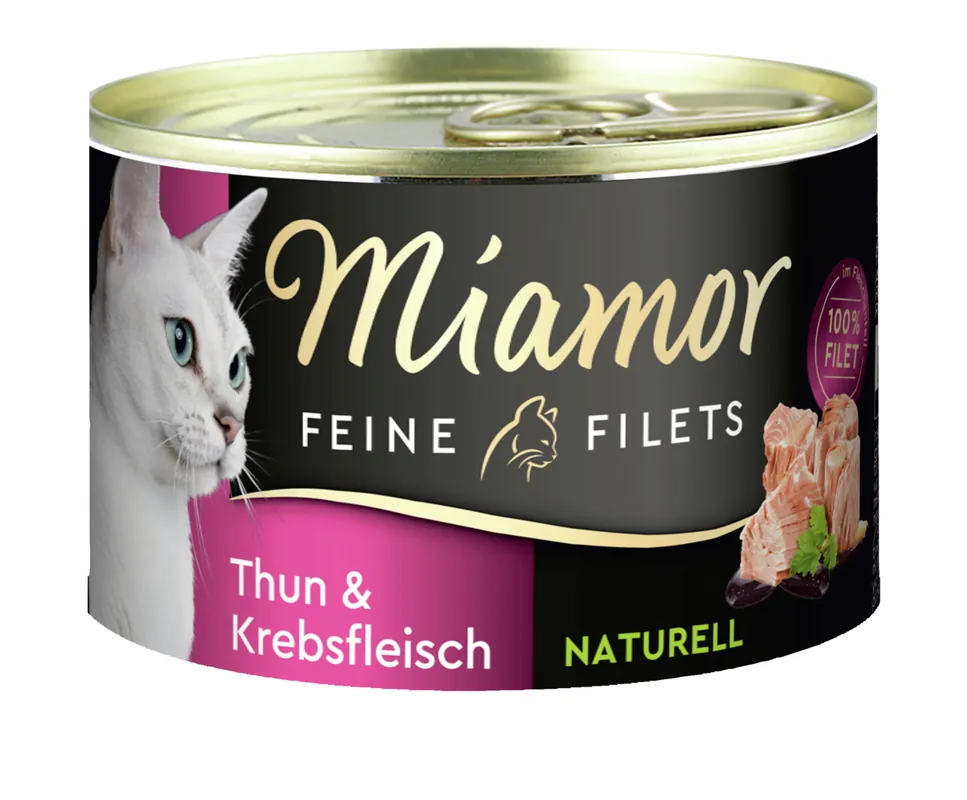 Sparpaket 24 x 156 g Miamor Feine Filets Thun & Krebsfleisch Naturell Katzen Nassfutter Knallerangebot