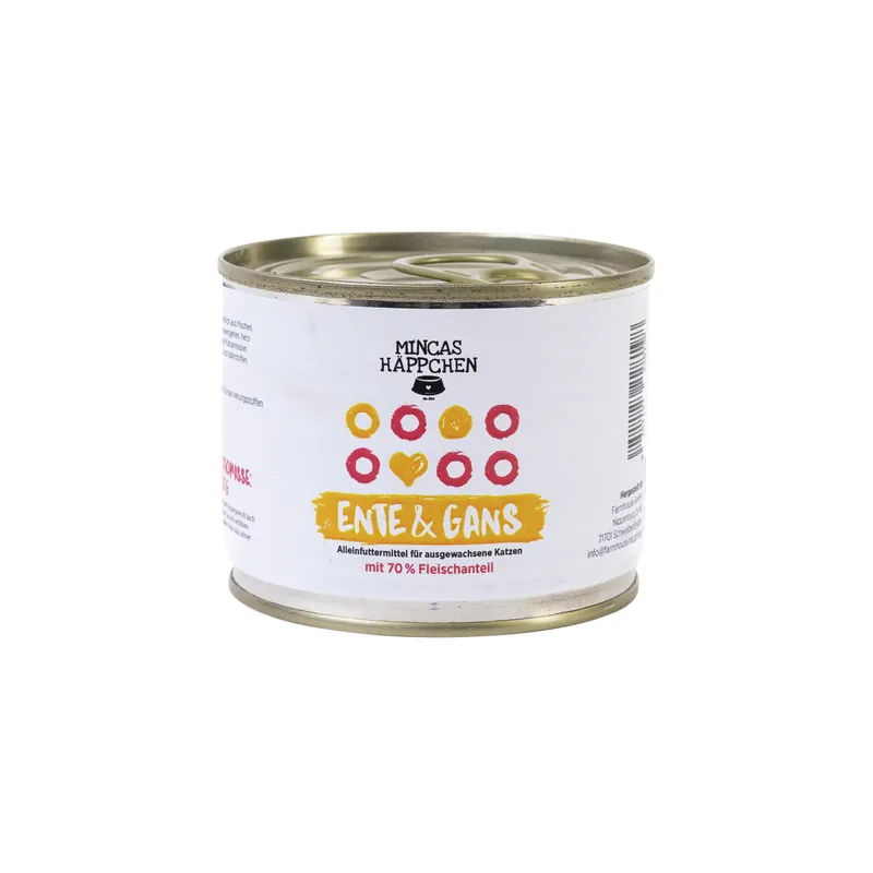 Sparpaket 24 x 200 g Mincas Häppchen Feinste Ente & Gans Katzen Nassfutter Sale
