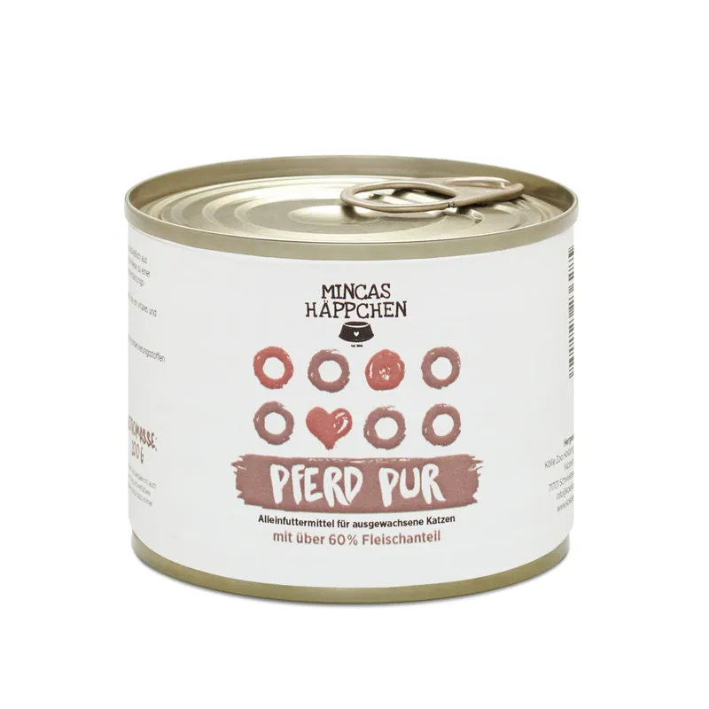 Bestseller Sparpaket 24 x 200 g Mincas Häppchen Feinstes Pferd pur Katzen Nassfutter
