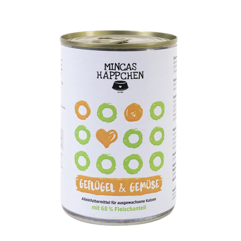 Sparpaket 6 x 400 g Mincas Häppchen Geflügel & Gemüse Katzen Nassfutter Aktuell