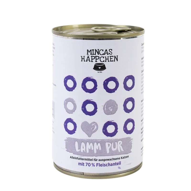 Preiswert Sparpaket 24 x 400 g Mincas Häppchen Lamm Pur Katzen Nassfutter