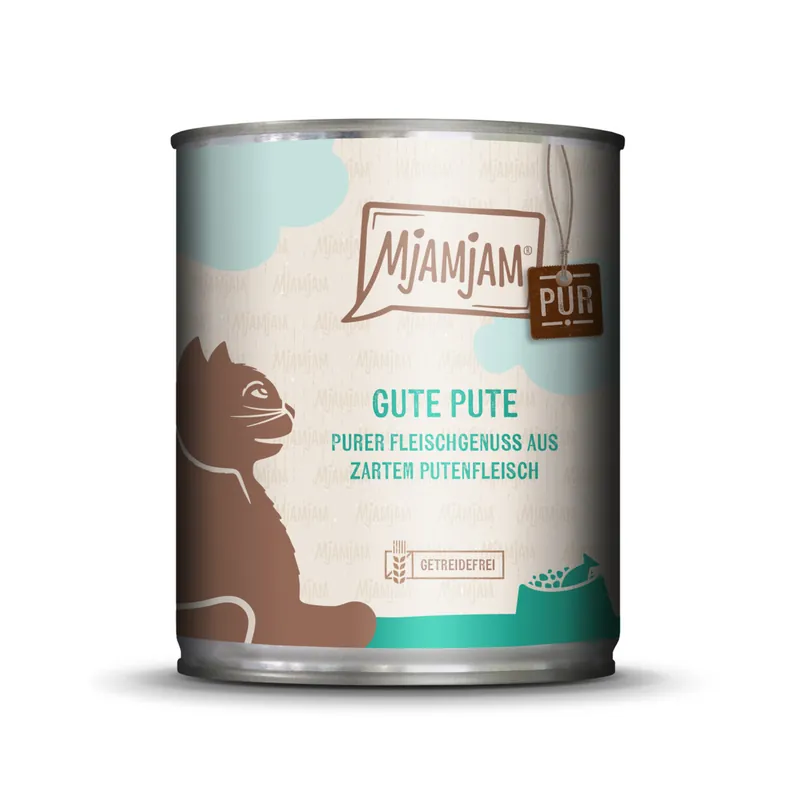 Sparpaket 24 x 800 g Mjamjam Gute Pute purer Fleischgenuss aus zartem Putenfleisch Katzen Nassfutter Wochenendangebot