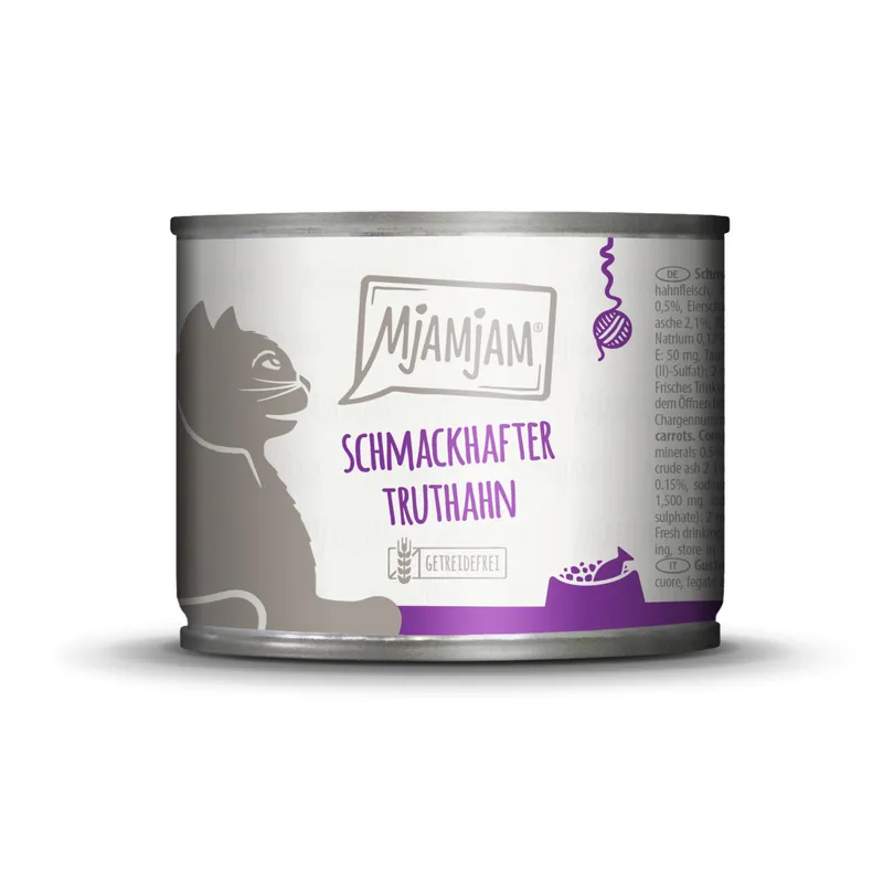 Knallerangebot Sparpaket 6 x 200 g Mjamjam Schmackhafter Truthahn an leckeren Möhrchen Katzen Nassfutter