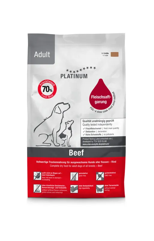 Echt Sparpaket 2 x 1,5 kg Platinum Adult Beef & Potato Hunde Trockenfutter