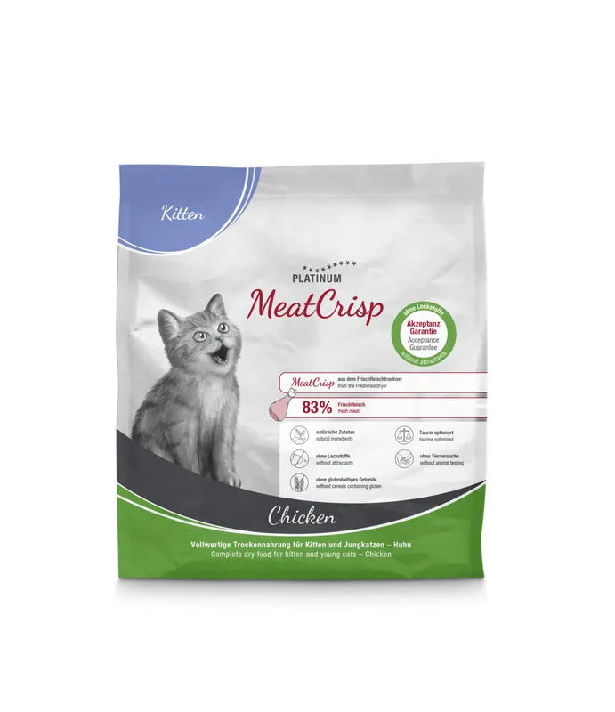 Sparpaket 2 x 400 g Platinum MeatCrisp Kitten Chicken Katzen Trockenfutter Nur Für Kurze Zeit