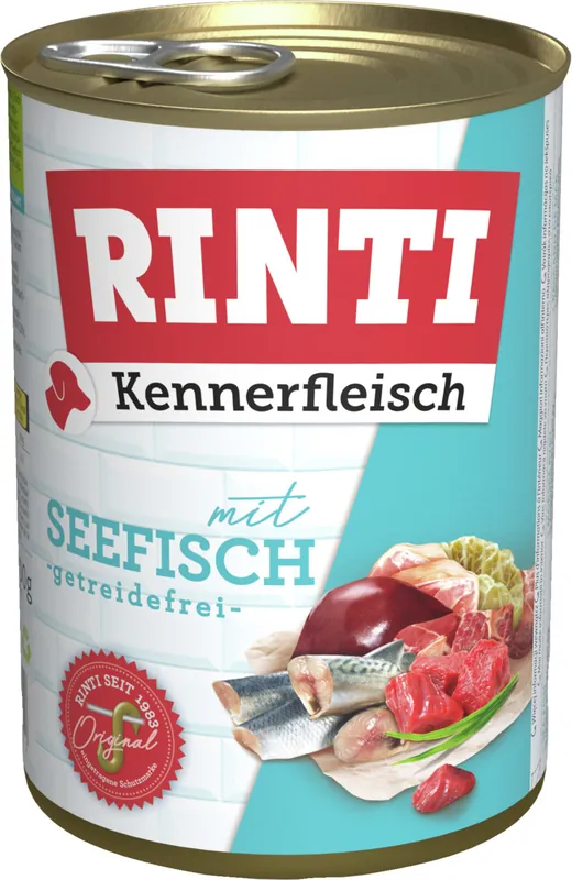 Sparpaket 6 x 400 g Rinti Kennerfleisch mit Seefisch Hunde Nassfutter Jetzt Kaufen