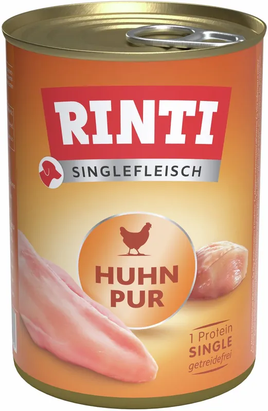 Sparpaket 24 x 400 g Rinti Singlefleisch Huhn pur Hunde Nassfutter Schnäppchen