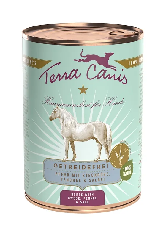 Finale Aktion Sparpaket 6 x 400 g Terra Canis Getreidefrei Pferd mit Steckrübe, Fenchel und Salbei Hunde Nassfutter