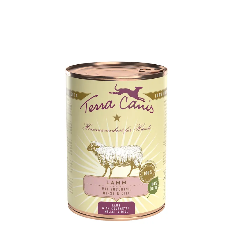 Sparpaket 6 x 400 g Terra Canis Lamm mit Zucchini, Hirse und Dill Hunde Nassfutter Wochenendangebot