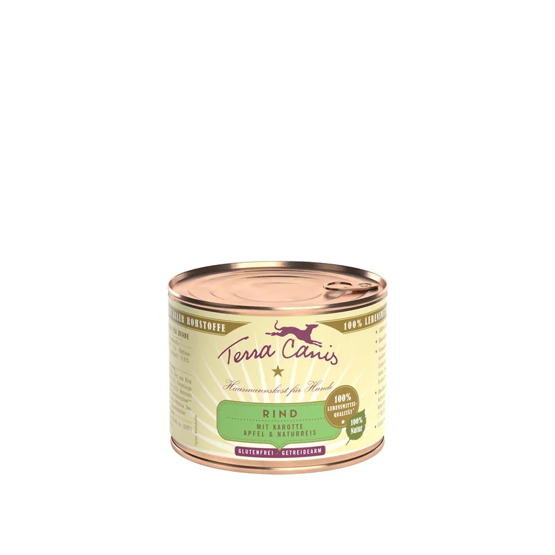 Angebot Sparpaket 24 x 200 g Terra Canis Rind mit Karotte, Apfel und Naturreis Hunde Nassfutter
