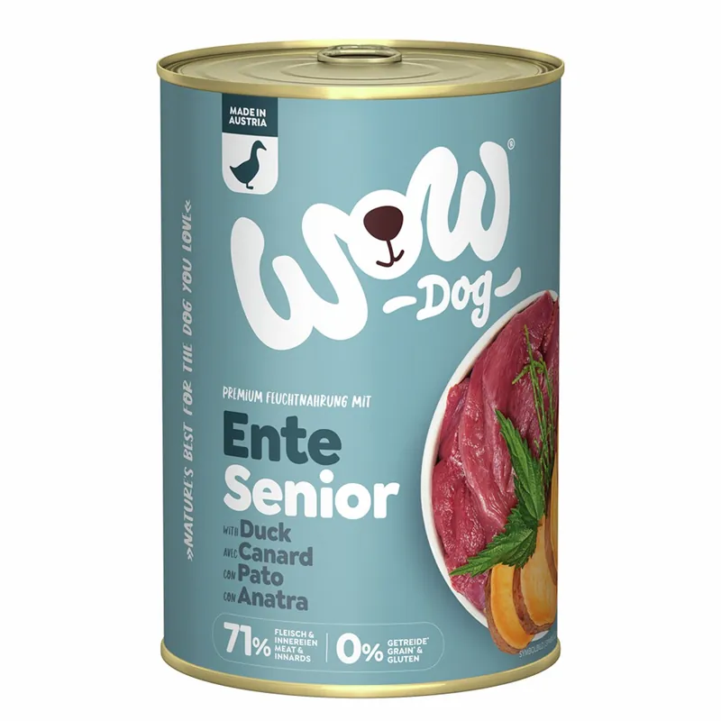 Sparpaket 6 x 400 g Wow Senior Ente mit Seealge + Süßkartoffel Hunde Nassfutter Sofort Bestellen
