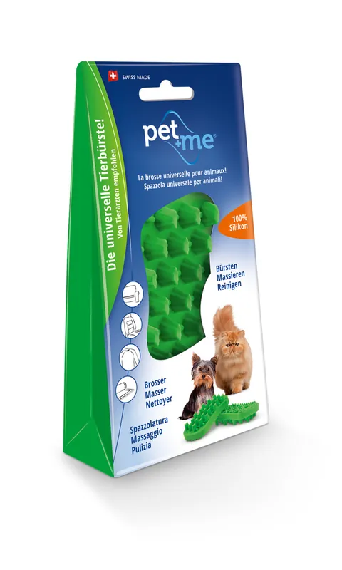 pet+me Pflegebürste Katze Langhaar grün Top-Preis