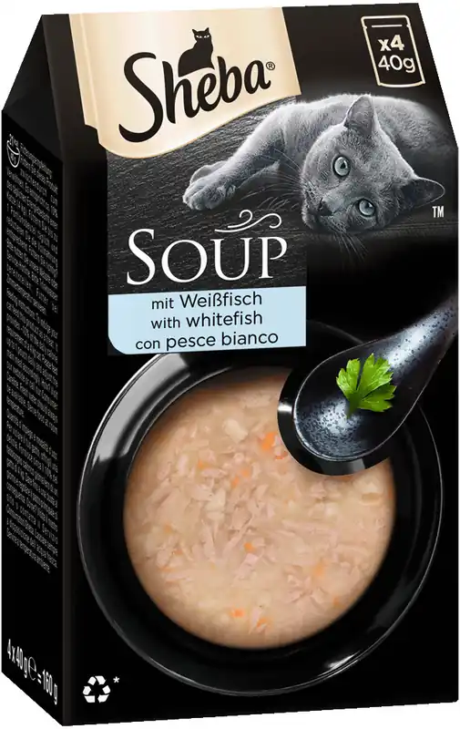 Sheba Soup Multipack Weißfisch 4x40 Gramm Katzennassfutter Preis Gesenkt