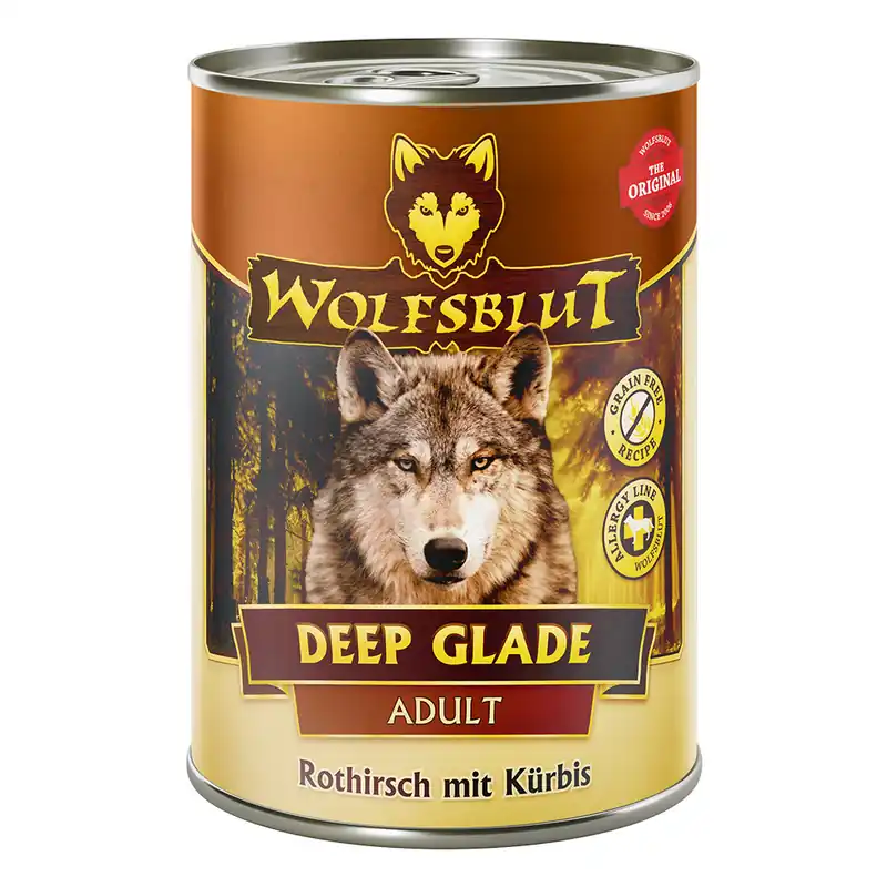 WOLFSBLUT Deep Glade Rothirsch mit Kürbis 395g Hundenassfutter Direktkauf