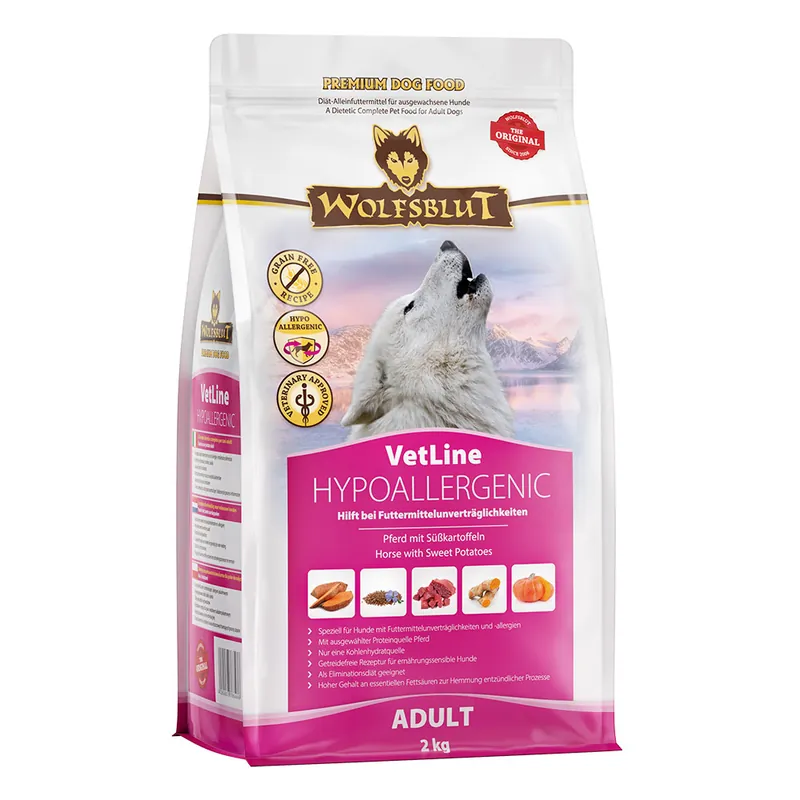Sparpaket 2 x 2 kg Wolfsblut VetLine Hypoallergenic Hunde Trockenfutter Neu Im Sortiment