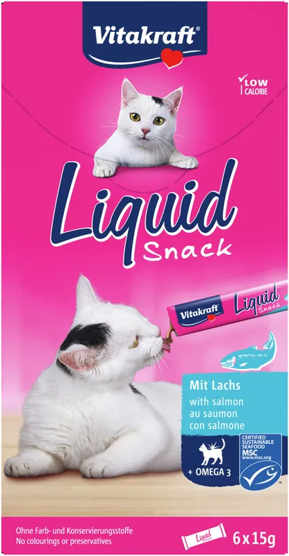 Vitakraft Liquid Snack Lachs/Omega3 6 Stück Solange Der Vorrat Reicht