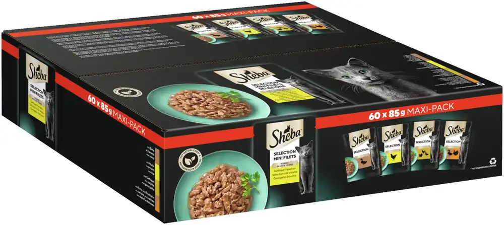 Sheba Selection in Sauce Geflügel Variation 60 x 85 g Super-Preis
