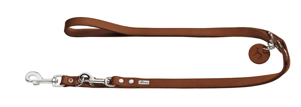 HUNTER Verstellbare Führleine Aalborg 13/200 Leder cognac Direktkauf