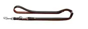 Ausverkauf HUNTER verstellbare Führleine Canadian UP 15/200 Rindsleder schwarz/cognac