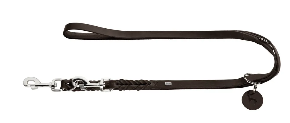 Preiswert HUNTER Verstellbare Führleine Solid Education dunkelbraun 18/250