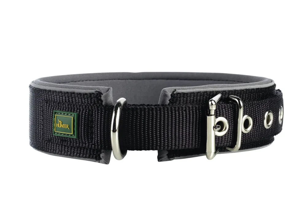 Knallerangebot HUNTER Halsband Neopren Reflect 4,5 cm 49-56 schwarz/grau