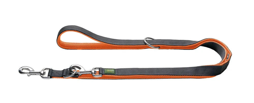 HUNTER Verstellbare Führleine Maldon 25/200 orange/grau Expressversand
