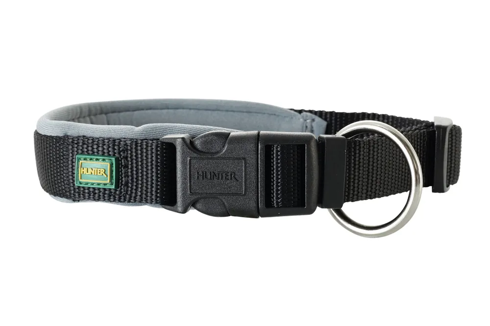 Nur Heute HUNTER Halsband Neopren Vario Plus XL 2,5 cm 60-65 cm schwarz/grau