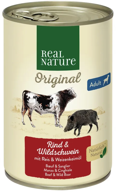 Neu REAL NATURE Adult Rind und Wildschwein 400 g