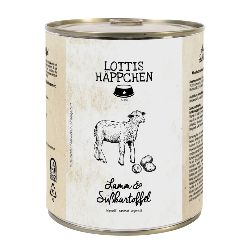 Mega-Angebot LOTTIS HÄPPCHEN Lamm mit Süßkartoffel 800 g