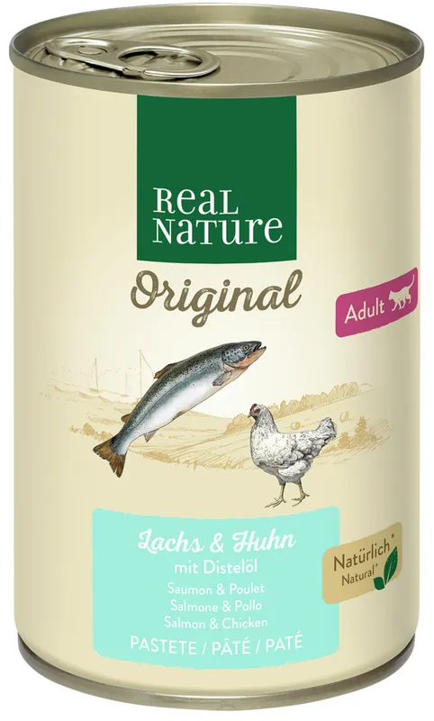 REAL NATURE Katze Adult Lachs und Huhn 400 g Echt