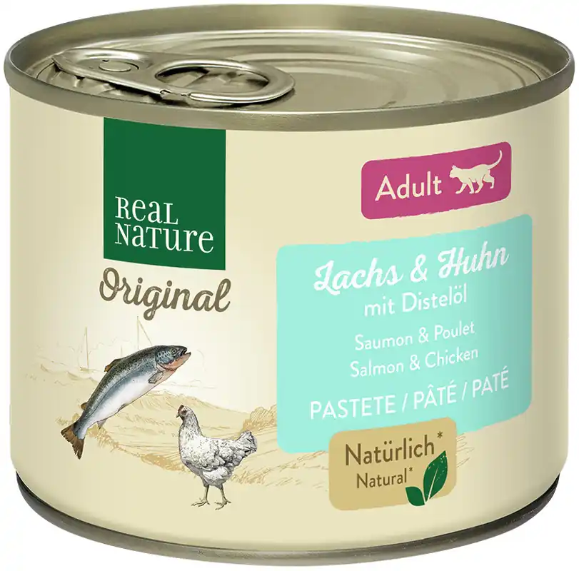 REAL NATURE Katze Adult Lachs und Huhn 200 g Finale Aktion