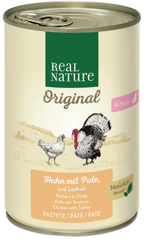 REAL NATURE Katze Kitten Huhn und Pute 400 g Preisknaller