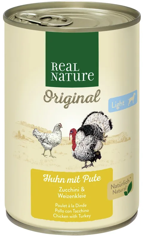 Bestpreis REAL NATURE Light Huhn und Pute mit Zucchini 400 g