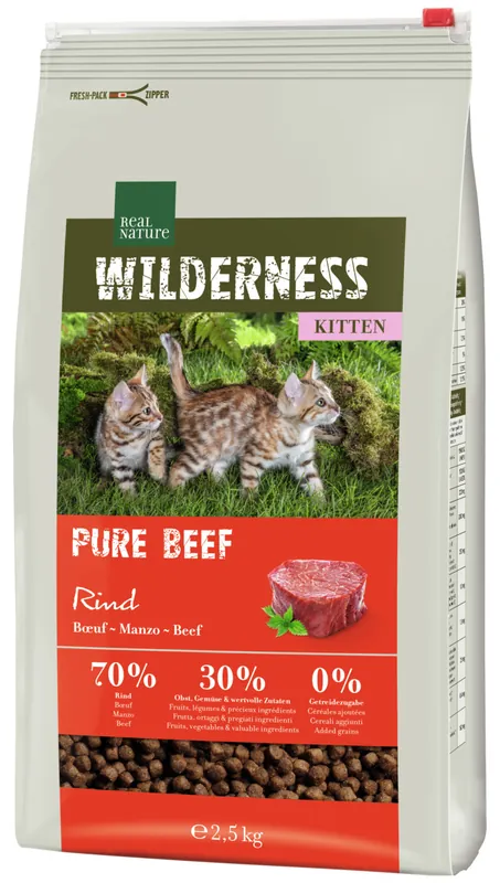 Preisreduziert REAL NATURE WILDERNESS Kitten Pure Beef 2,5 kg