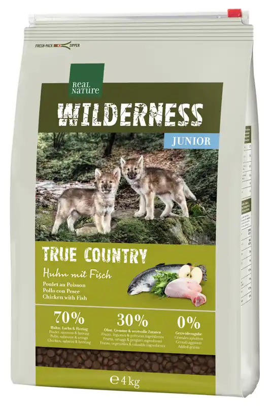 REAL NATURE WILDERNESS Pure Junior Huhn und Fisch 4 kg Echt