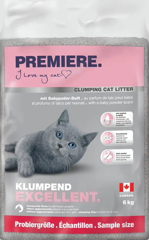 PREMIERE Excellent Babypuder-Duft Klumpstreu 6 kg Kracherpreis
