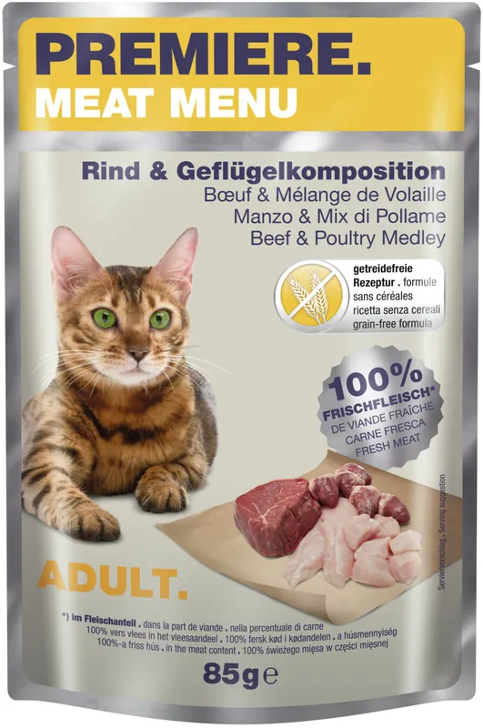 Jetzt Bestellen PREMIERE Meat Menu Adult Rind und Geflügel 85 g