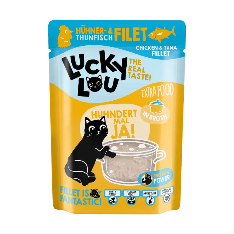 Lucky Lou Extrafood Hühnerfilet & Thunfisch in Gelee 70 g Preis Gesenkt