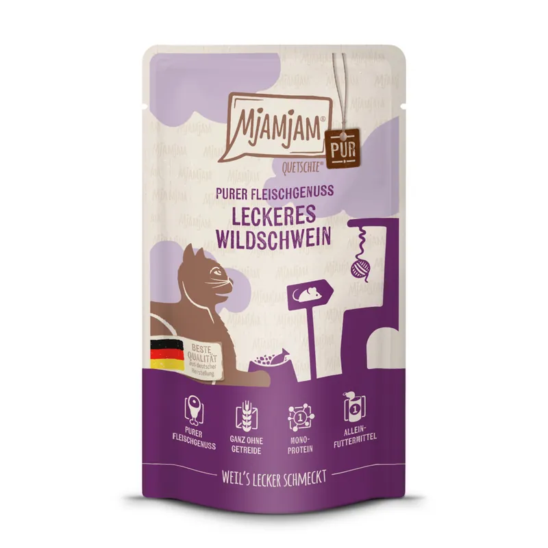 Aktuell MJAMJAM Katze Pouchbeutel Wildschwein pur 125g
