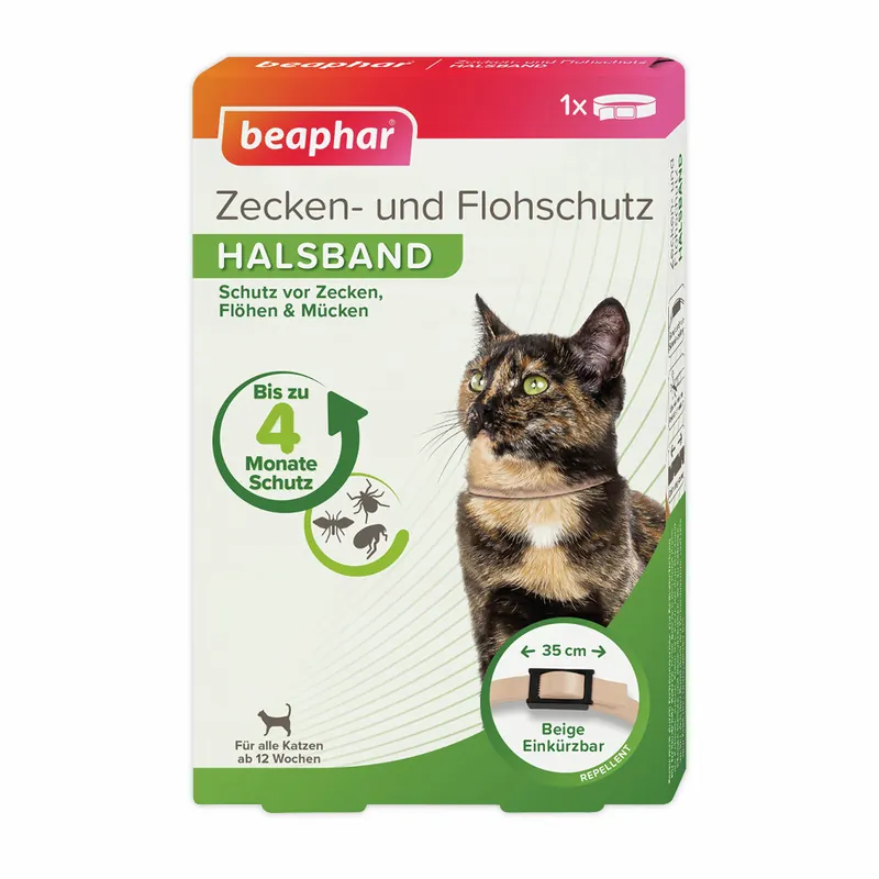 Bestpreis Beaphar Zecken- und Flohschutz Halsband beige 35 cm Katze