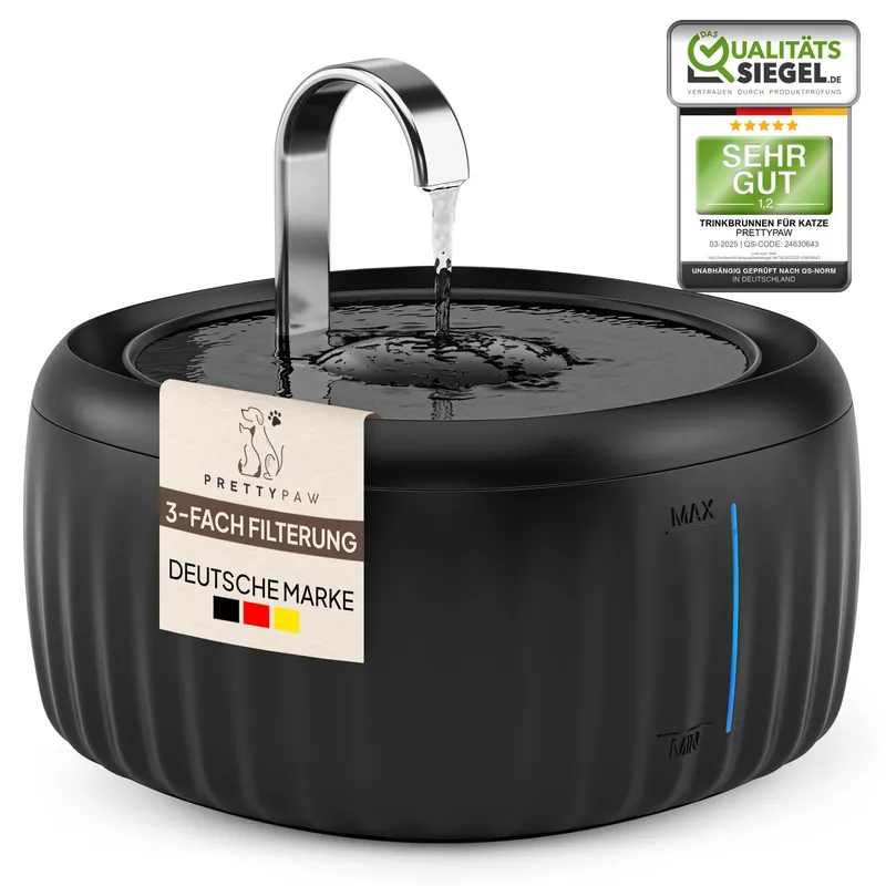 Pretty Paw Trinkbrunnen AquaFlow schwarz Knallerangebot