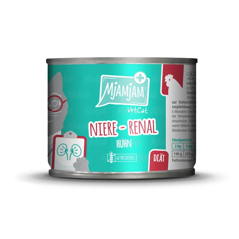 Kracherpreis MJAMJAM VetCat Niere-Renal Huhn 200 g