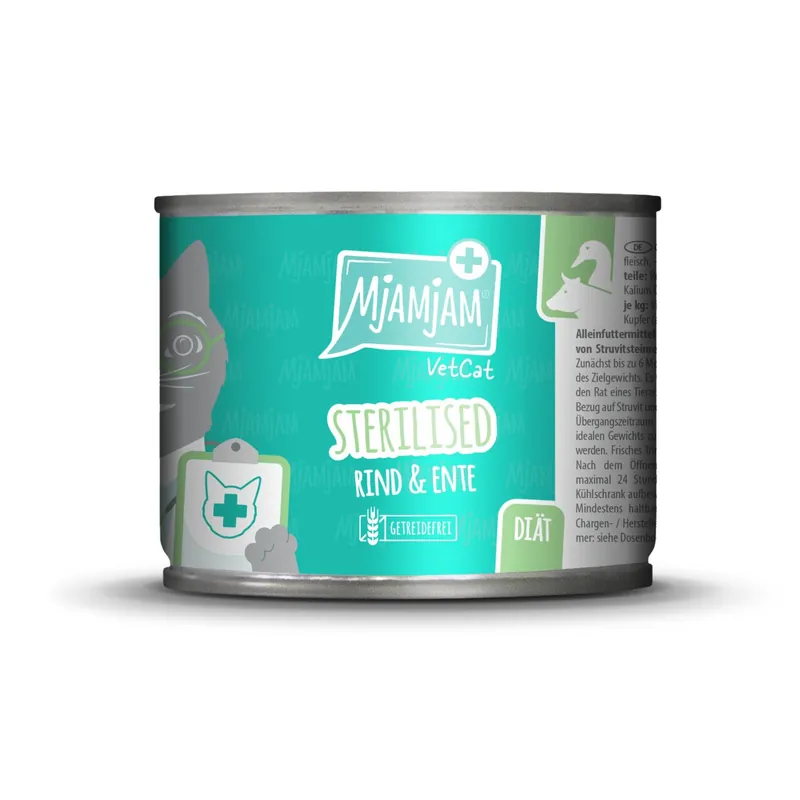 MJAMJAM VetCat Sterilised Rind & Ente 200 g Billig